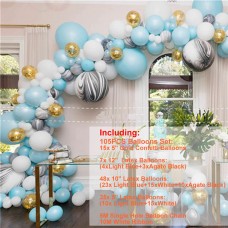 Light Blue Balloons+Balloon Arch Kit Set Birthday Wedding Baby Shower Garland Decor